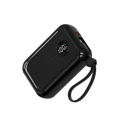10000mAh 22.5W Универсальный встроенный в кабель Power Bank Черный Белый Огнеупорный ABS ПК с светодиодными индикаторами