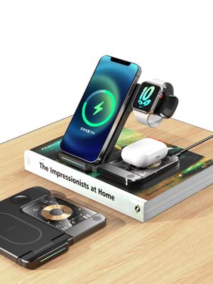 Компактный размер 3 в 1 беспроводной зарядной станции / Pad W / Type C кабель