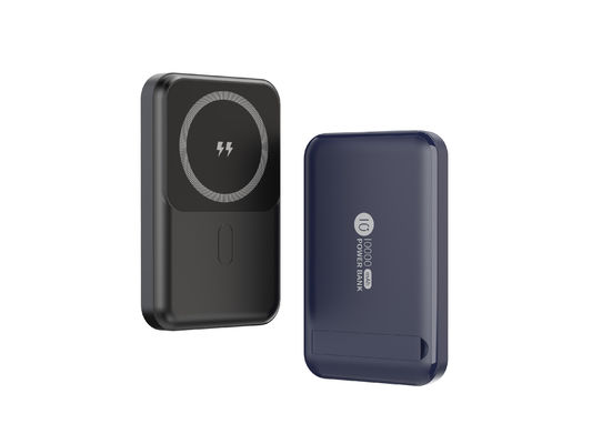 Хорошая цена. Магнитный аккумулятор для iphone 10000mah powerbank с беспроводным выходом 15W Ли полимерный аккумулятор онлайн