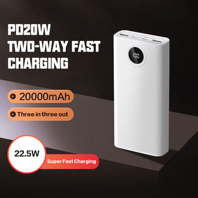 Хорошая цена. PD 20W 22.5W Power Bank с ABS PC в ярко-синем белом цвете для портативного решения зарядки онлайн